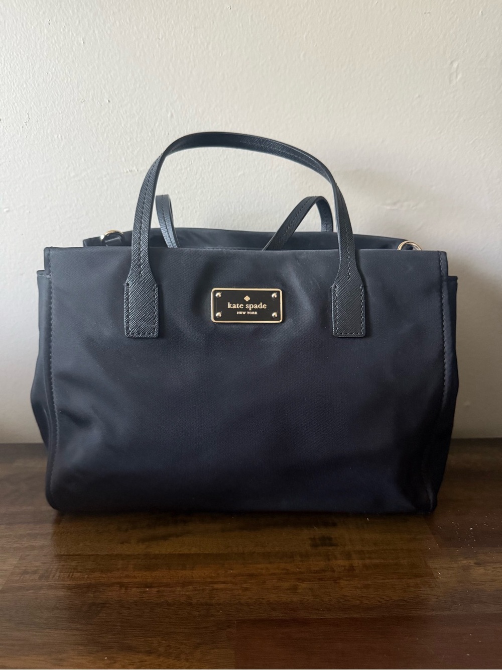 Kate Spade New York Blake Avenue Loden Black Nylon Crossbody Bag Satchel Purse